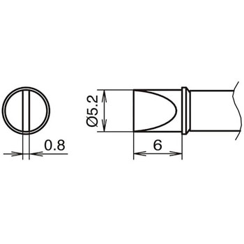 FX-1001专用5.2D型350℃烙铁头HAKKO白光T31B-03D52